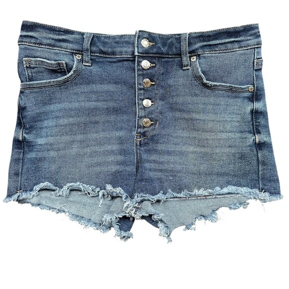 Guess Vintage Denim Cut Off Shorts Frayed Button Front Y2K 90's 80's Size 30‎ - Picture 2 of 6
